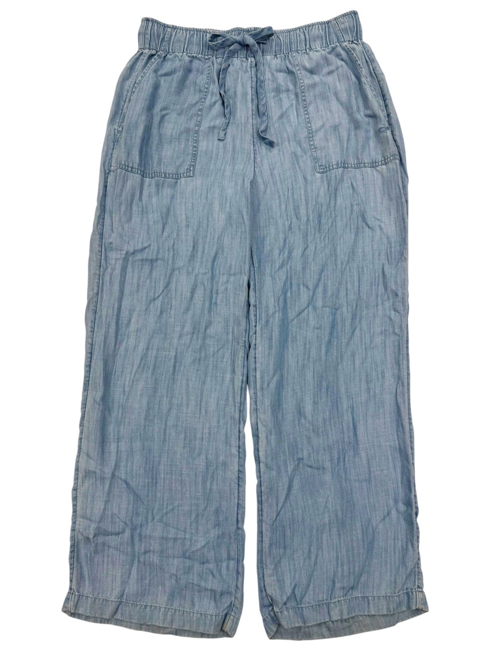Vineyard Vines Wide Leg Chambray Pants M Tencel Light Indigo Pull On